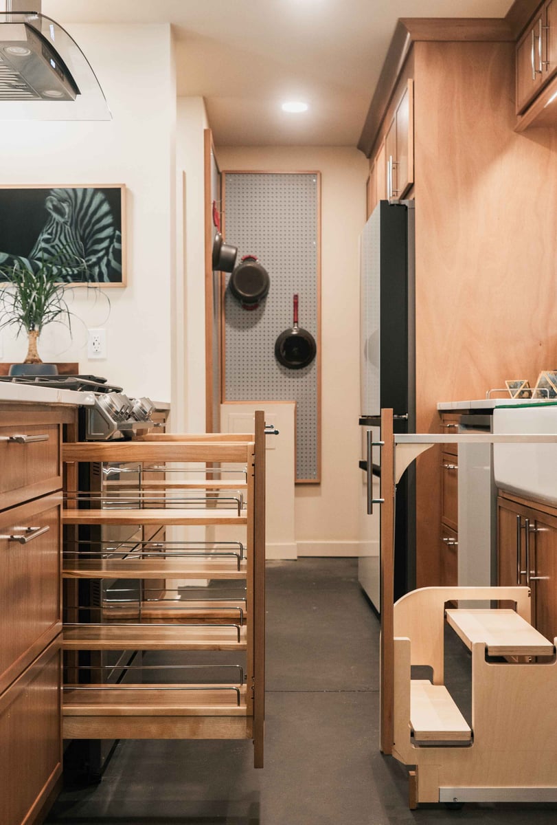 Built-In Step Stool in Seattle Kitchen Reno